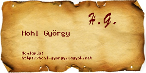 Hohl György névjegykártya