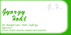 gyorgy hohl business card