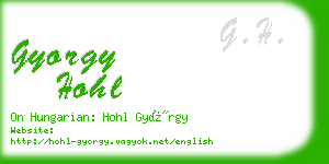 gyorgy hohl business card